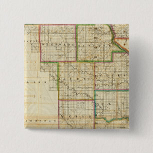 Iowa Vierkante Button 5,1 Cm