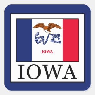 Iowa Vierkante Sticker