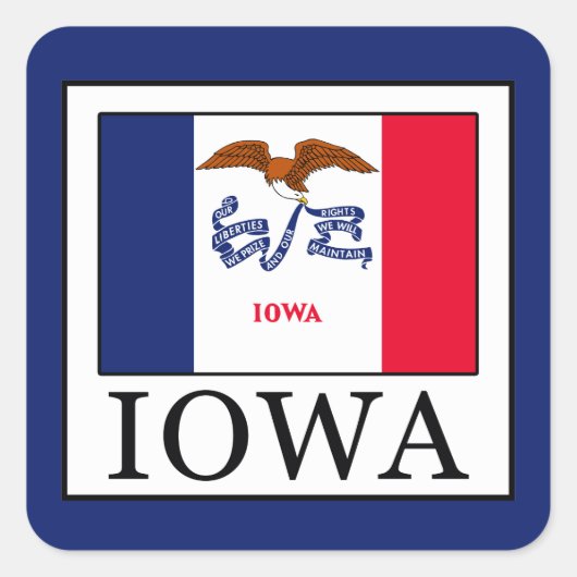 Iowa Vierkante Sticker (Voorkant)