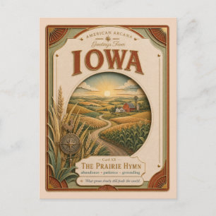 Iowa Vintage Paper Cut American Arcana Briefkaart