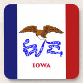 Iowa vlag bier onderzetter (Voorkant)