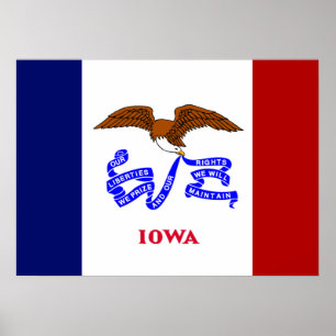 Iowa vlag poster