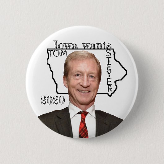 Iowa wil Tom Steyer 2020 Ronde Button 5,7 Cm (Voorkant)