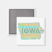 Iowa Word Cloud Magneet (Voorkant / Achterkant)