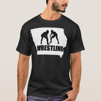 Iowa Wrestling Distress Iowa Kaart T-shirt