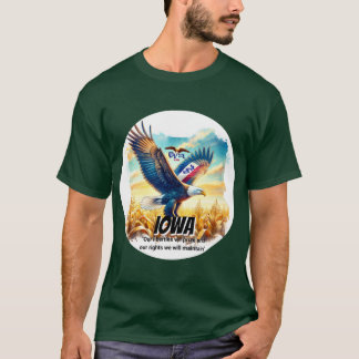 Iowa Zwevende Geest van de Amerikaanse Zeearend St T-shirt