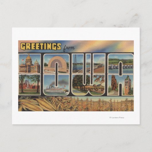 IowaLarge Letter ScenesIowa Briefkaart (Voorkant)