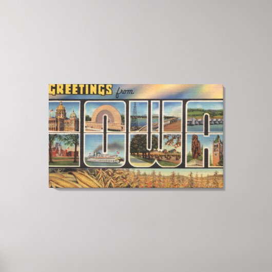 IowaLarge Letter ScenesIowa Canvas Afdruk (Voorkant)