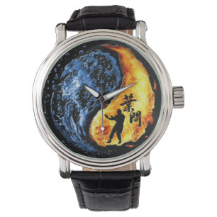 Ip Man Wing Chun in Ying Yang Horloge
