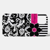 ipad mini hoesje | Schade | Stripes | Fuchsia Pink (Achterkant (horizontaal))