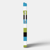 ipad mini hoesje | Stripes | Blauw groen zwart wit (Achterkant / Links)