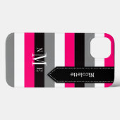 ipad mini hoesje | Stripes | Roze, zwart, grijs (Achterkant (horizontaal))