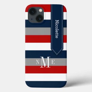 ipad mini hoesje   Stripes   Zeemacht, rood, wit, 