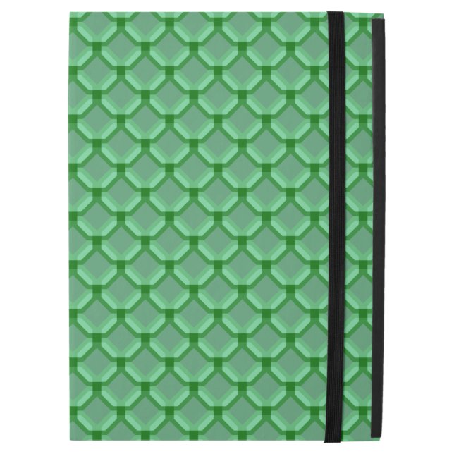 iPad Pro 12.9" Case Filet, maille, ou Chainmail verte comme le motif (Devant de près)