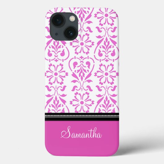 iPad Roze Damask - Aangepaste naam Case-Mate iPhone Case (Achterkant)