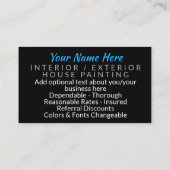 iPaint. House Painter Contractor Visitekaartje (Achterkant)