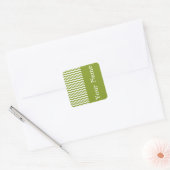Ipanema Green Wave Chevron met naam Vierkante Sticker (Envelop)