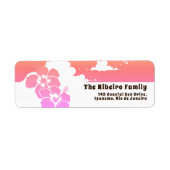Ipanema Hibiscus & Summer Clouds Customizable Etiket (Voorkant)