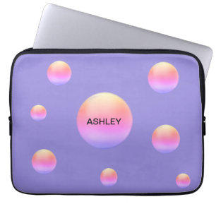 Ipanema Polka Dots op Lavender Blue Laptop Sleeve