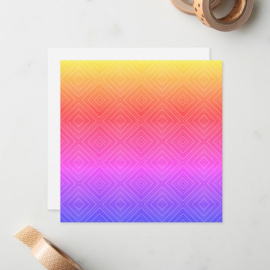 Ipanema Rainbow Hypnotic Diamond Modern Pop Art Notitiekaartje (Voorkant / Achterkant in situ)