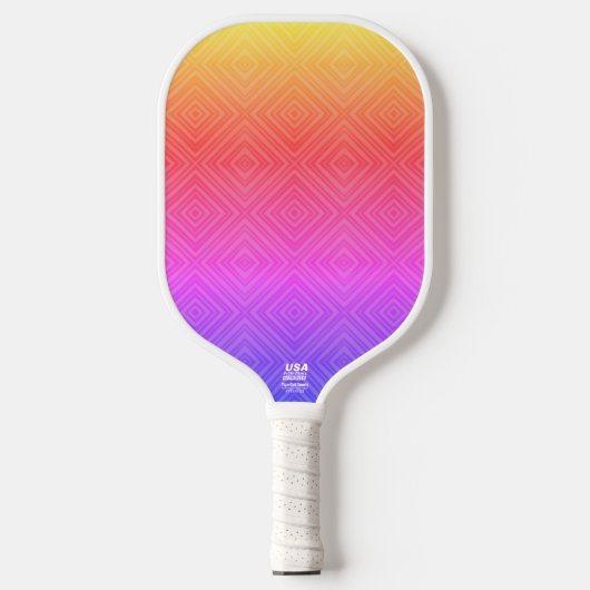 Ipanema Rainbow Hypnotic Diamond Modern Pop Art Pickleball Paddle (Voorkant)