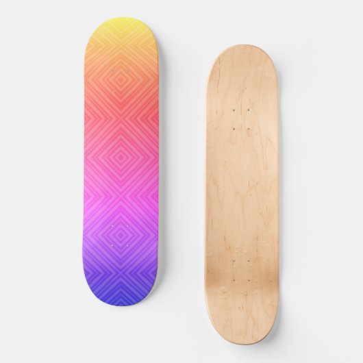 Ipanema Rainbow Hypnotic Diamond Modern Pop Art Skateboard (Voorkant)