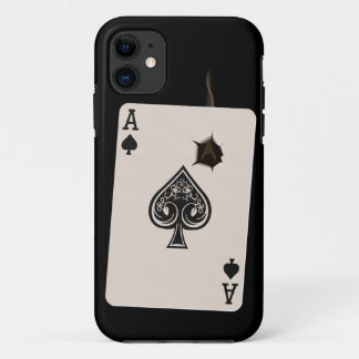 iPhone5 hoesje met Ace of Spades met kogelgat