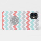 iPhone5s Coral Blauwgroen Chevron Monogram Case-Mate iPhone Case (Achterkant (horizontaal))
