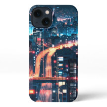 iPhone 11-15 anime hoesje: "Cityscape Sunset."