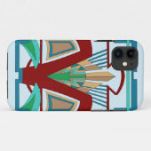 iPhone 11 Art déco et Coque supérieur (bleu pâle) (Dos (Horizontal))