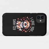 iPhone 11 Coque - Avec Dessin J'aime Shih Tzu (Dos (Horizontal))