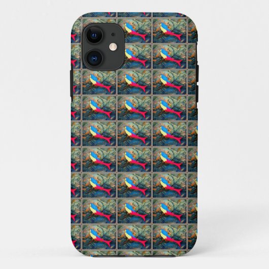 iPhone 11 coque de motif de sirène bleu (Dos)