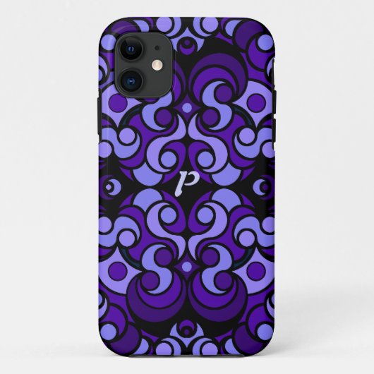 iPhone 11 Coque ipad d'art abstrait dans le pourpre (Dos)