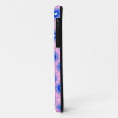 iPhone 11 coque rose et bleu hypnotique (Dos/Gauche)
