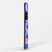 iPhone 11 coque rose et bleu hypnotique (Dos/Droite)