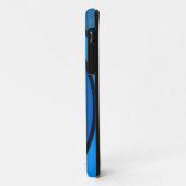 iPhone 11 Courbes noir et bleu coque Abstrait (Dos/Gauche)