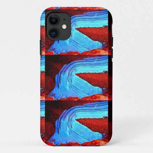 iPhone 11 glace sur roches rouges coque (Dos)