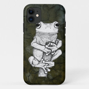 iPhone 11 Grenouille verte sur un art Coque par Skye Ryan-Ev