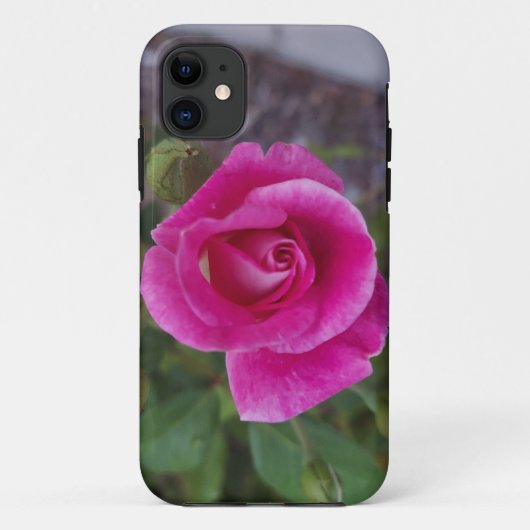 iPhone 11 hoesje met roze bloem (Achterkant)