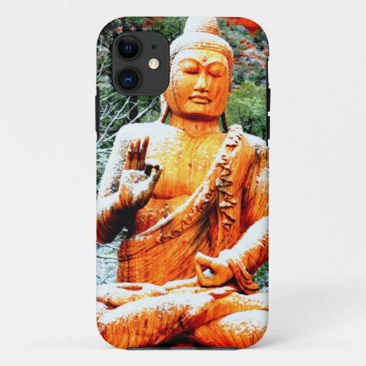 iPhone 11 Méditer le coque de Bouddha de neige (Dos)