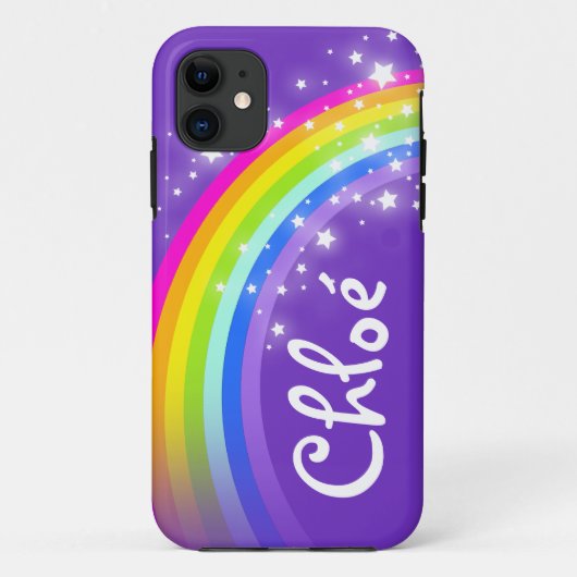 iPhone 11 Nom (5 lettre) arc-en-ciel indigo violet coque iph (Dos)