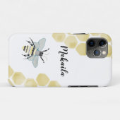 Iphone 11 Pro Zen Doodle Bee Hoesje (Achterkant (horizontaal))