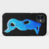 iPhone 11 sirène bleue sur coque noir (Dos (Horizontal))
