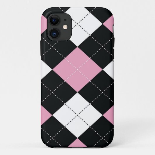 iPhone 11 Téléphone / Coque Tablet PC - Carrés Jacquards - R (Dos)