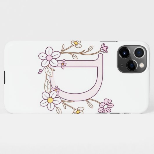 iPhone 11Pro Max Valeur Monogramme D Coque initial (Dos Horizontal)