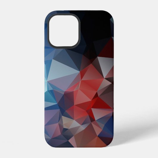 iPhone 12 Bleu rouge Abstrait Pyramide Coque Motif - (Verso)