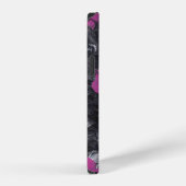 iPhone 12 Coque abstrait rose noir. (Côté droit)