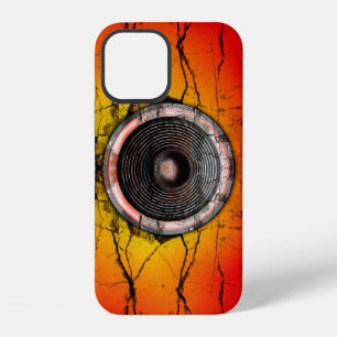 iPhone 12 Enceinte musicale rouge et orange fissurée Coque i