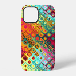 iPhone 12 Points Arc-en-ciel rouge liquide Coque Motif Abstr