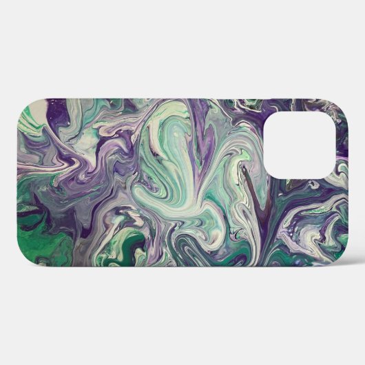 iPhone 12 Pro Artwork Coque - violet et vert (Verso (horizontal))